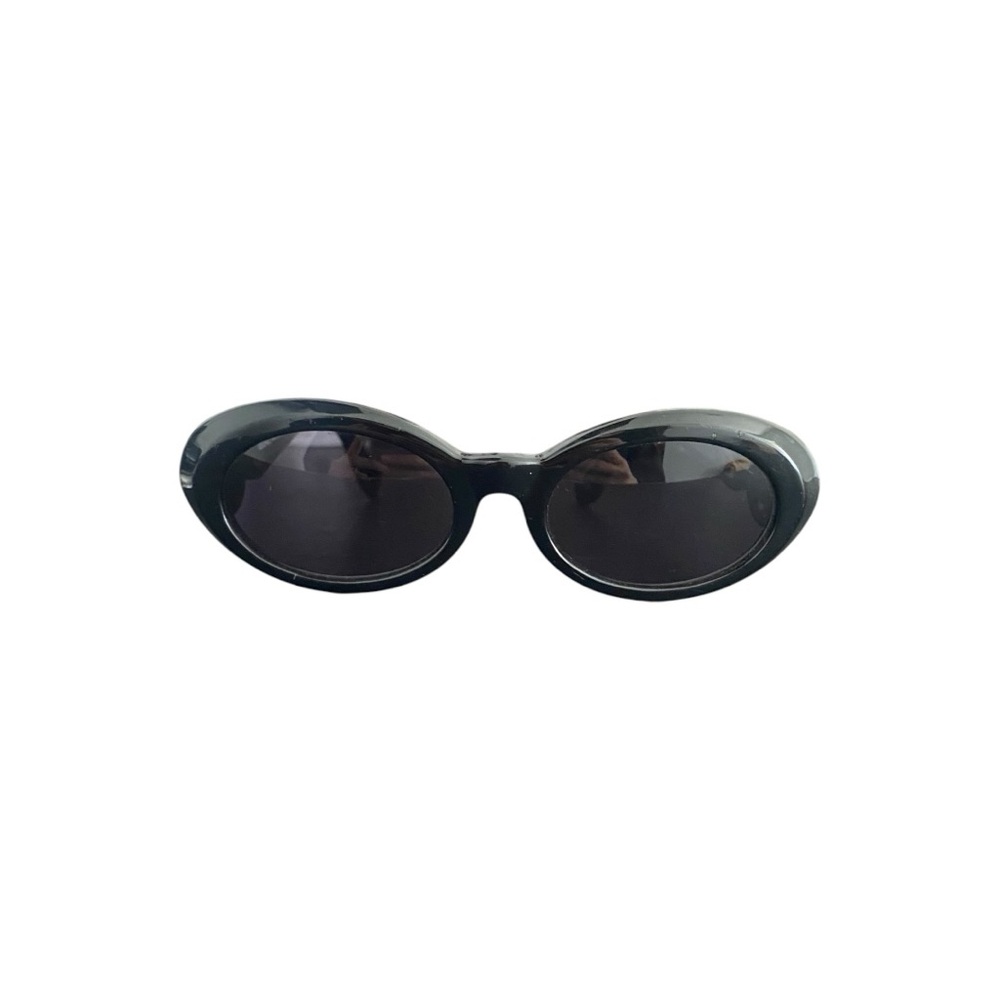 Vintage Rare 1990s Gianni Versace Gold Medusa Black Oval Sunglasses - Picture 3 of 12